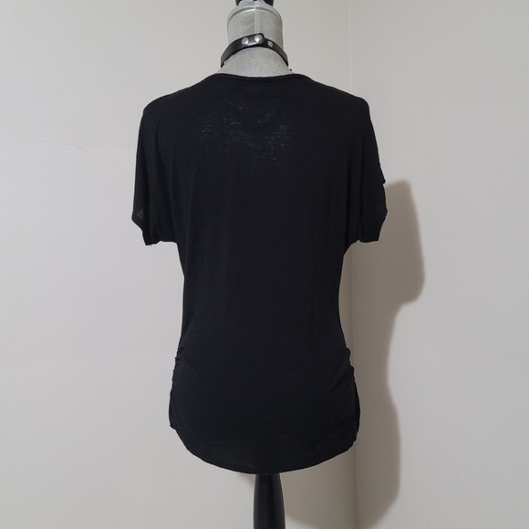 Vintage y2k sexy Say Anything lattice crisscross strap v neck top ruched black M - Picture 5 of 9